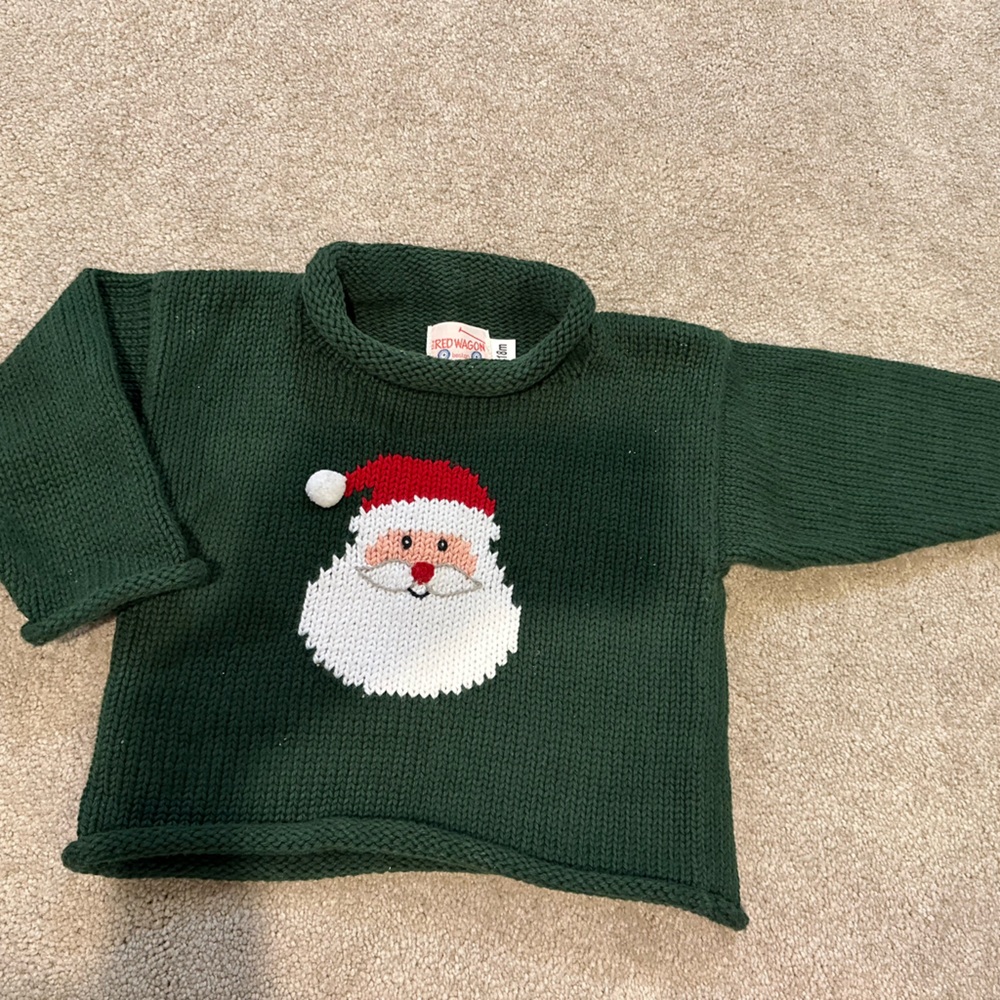 Red Wagon Green Santa Knit Sweater
